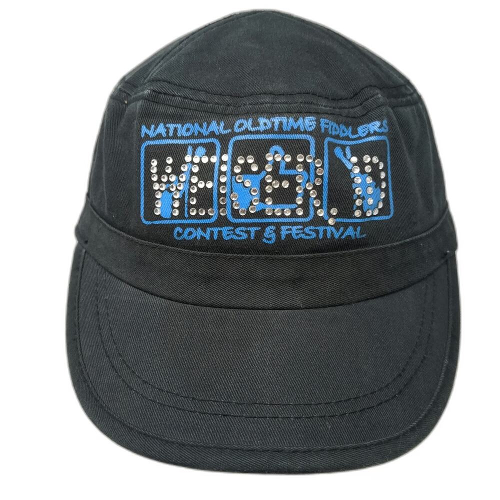 Alternative Army Cap Black Blue OSFM Oldtime Fiddlers Festival Rhinestone Hat